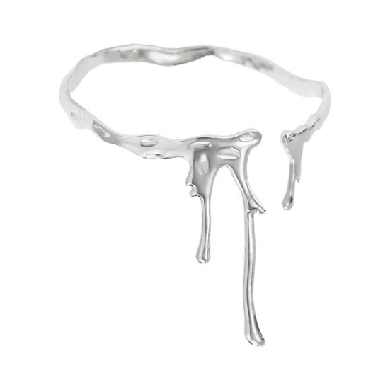 Браслет на руку с жидким отверстием, регулируемый, из сплава, сплошной цвет, полированный, противоскользящий, украшение на руку, браслет для покупок, манжета на руку, вечеринка, свидание, повседневная одежда