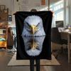 Black Eagle,pattern Flannel Blanket, High quality Comfortable for All Seasons, Home Decor, Warmth and Comfort, Perfect for Gifts.