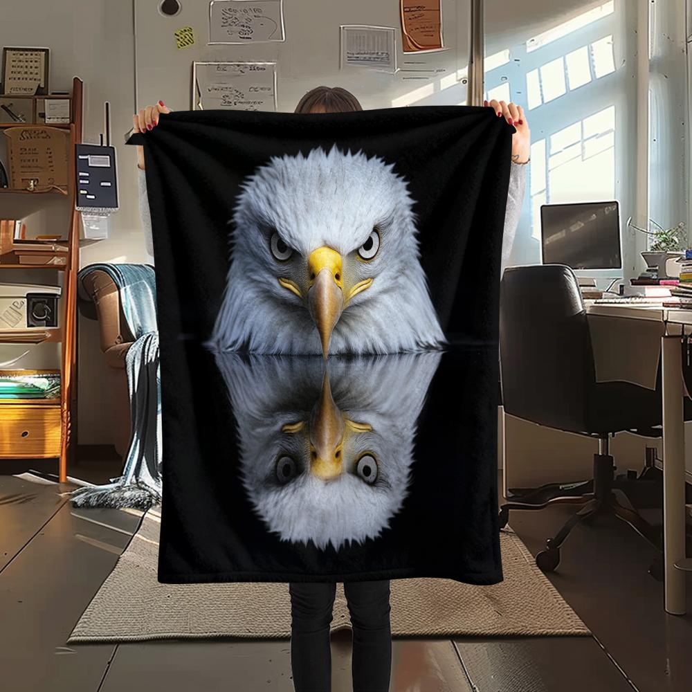 Black Eagle,pattern Flannel Blanket, High quality Comfortable for All Seasons, Home Decor, Warmth and Comfort, Perfect for Gifts.