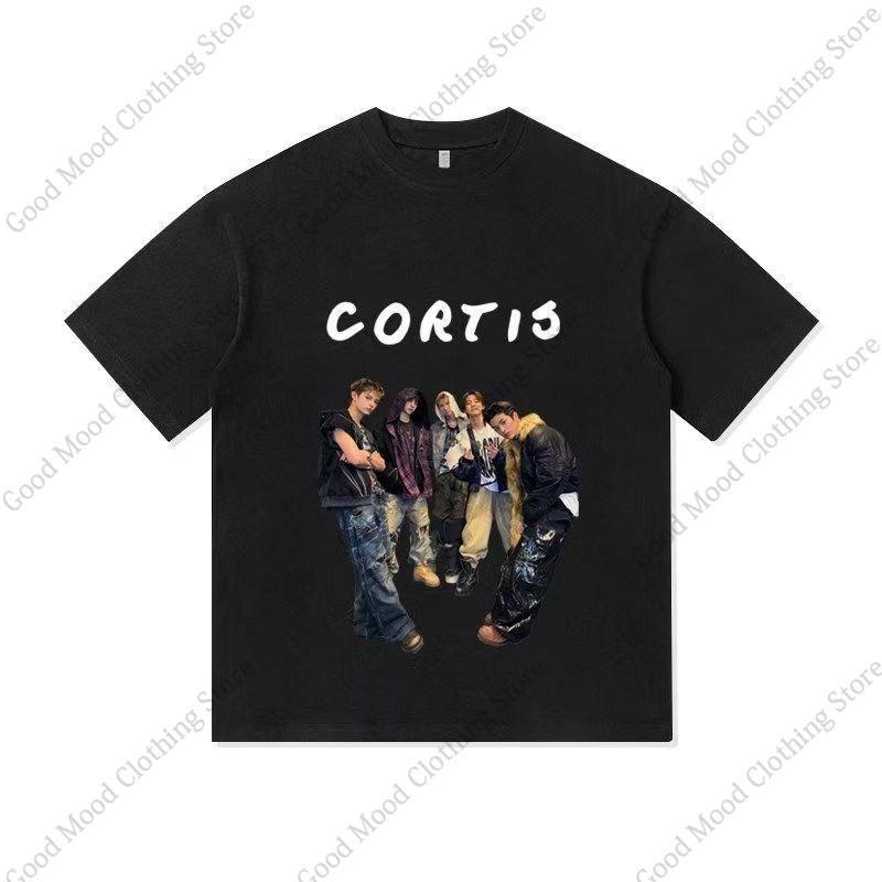 CORTIS Футболка с принтом Streetwear Мода Популярная KEONHO JUHOON SEONGHYEON Футболка для фанатов Kpop Унисекс Женская Хлопковая Короткий рукав Футболка Топ
