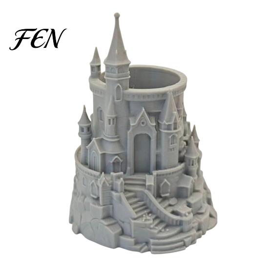 Фэнтезийный Декор Стола Форма Замка Держатель для Ручек, 3D Печатный Органайзер для Ручек, Карандашей, Держатель для Кистей для Макияжа, Декоративный Стаканчик для Хранения Карандашей Домашний Офис