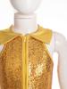 Girls Sleeveless Turndown Collar Shiny Sequins Zipper Closure Tiered Bell Bottom Long Pants Dance Leotards