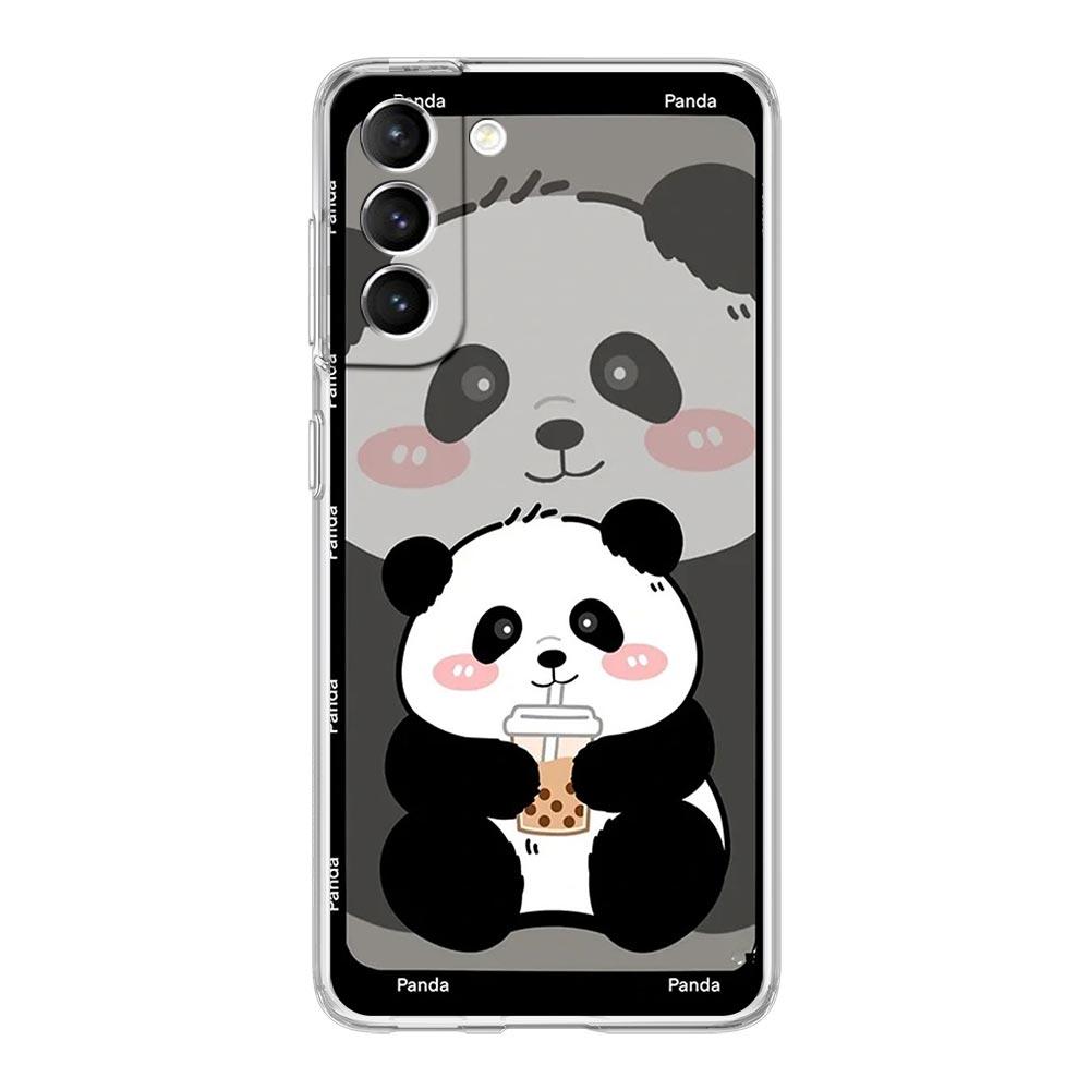 Милый панда, лазающий по бамбуку, чехол для телефона для Samsung Galaxy S24 S23 S22 S20 Ultra S21 FE 5G S10 S9 Plus S10E S8, мягкая прозрачная крышка