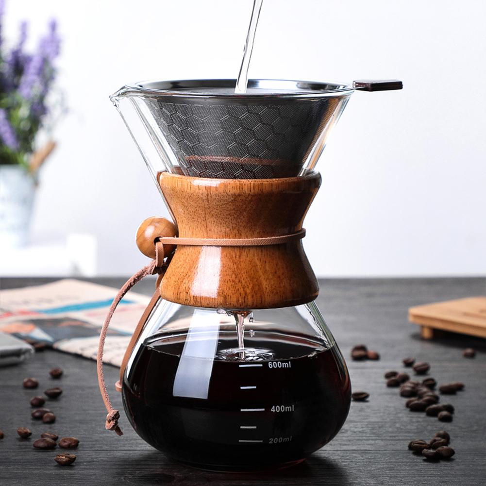 Hand-pour Coffee Filter Cup With Pouring Spout Double-layer Filter Coffee Maker Dripper Set