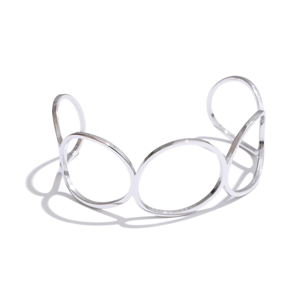 Eetit 60 мм минималистский полый браслет-манжета из нержавеющей стали браслет отличительный геометрический популярный ювелирный оптом новый