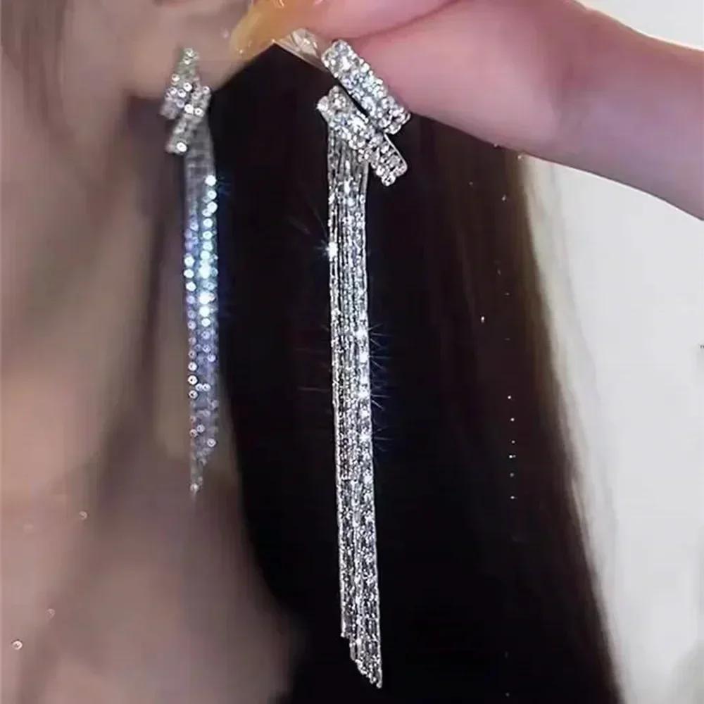 Модные изысканные серьги-подвески из нержавеющей стали с покрытием 18 карат золотом, с длинной кисточкой, в форме сердца, для женщин, подарок