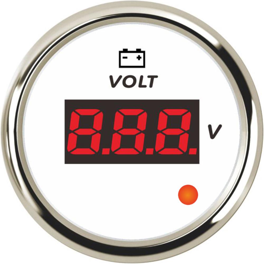 ELING Car Boat Yacht Truck Universal 52mm Voltmeter 8-16V 16-32V 9-32V Volt Gauge with 8 Colors Backlight and Alarm
