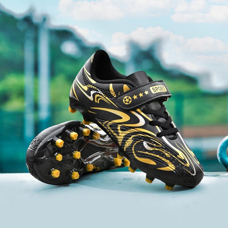 Детские футбольные бутсы для детей 30-38 лет, однотонные футбольные бутсы с волшебной клюшкой, тренировочные детские футбольные бутсы