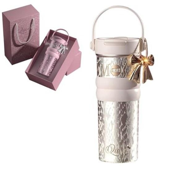 Insulated water bottle 710ml large capacity coffee cup made food-grade 316 stainless steel achieves 12 hours temperature retention lid straw. suitable