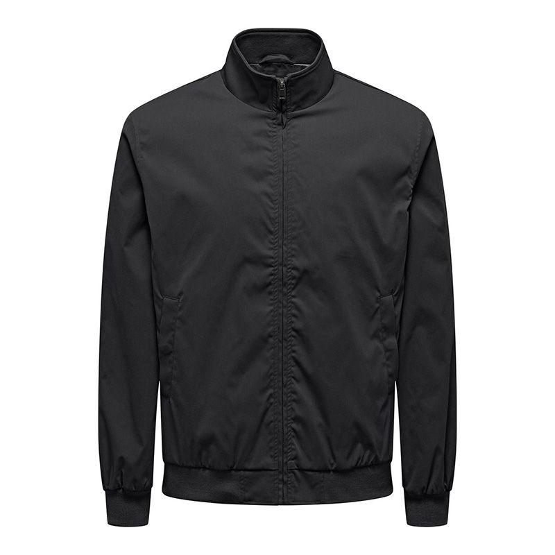 Мужская черная куртка на молнии ONLY AND SONS