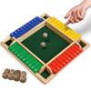 Educational Toys 4 Sided 10 Number 4 Players Flaps & Dices Game Wooden Dice Board Game Shut The Box