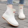 Women's New Rain Shoes Fashion Anti Slip Rubber Shoes Lightweight Waterproof Rain Boots Solid Color Ladies Work Boots Zapatos