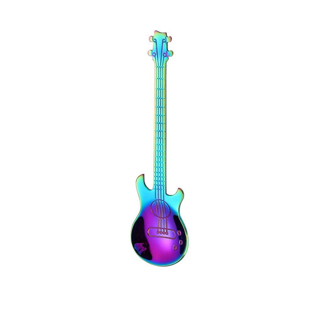 Dessert Ice Cream Guitar Shaped Tableware Stirring Drinking Tool Teaspoon Flatware Coffee Spoon