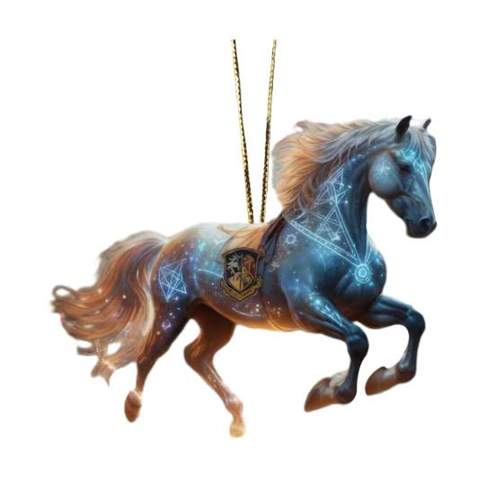 2D Horse Hanging Ornament Acrylic Flat Horse Decoration Christmas Tree Ornament for Horse Lovers Equestrian Gifts Holiday Decor