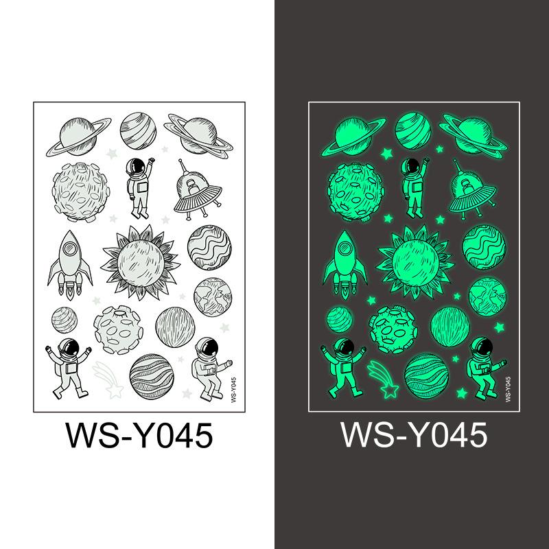 Детская мультяшная светящаяся в темноте татуировка с флуоресцентной зеленой водонепроницаемой бонусной наклейкой