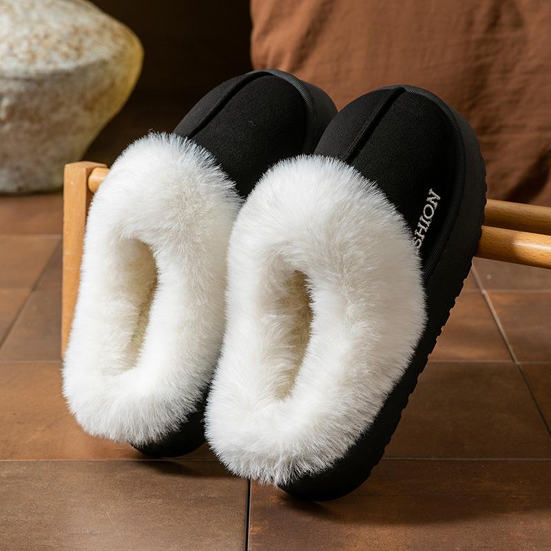 Fleece Thickened Thermal Cotton Slippers 2025 New Winter Cotton Shoes Home Indoor Soft-soled Plush Slippers