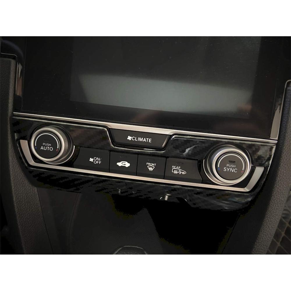 Накладка на переключатель кондиционера центральной консоли под карбон для Honda Civic 2016-2021