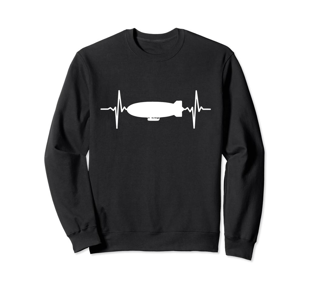 Funny Zeppelin Heartbeat Dirible Zeppelin Airship Zeppelin Sweatshirt