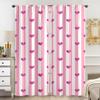 2PCS pink and white heart-shaped curtains   sweet style   bedroom and living room   decorative curtains with drawbar pockets