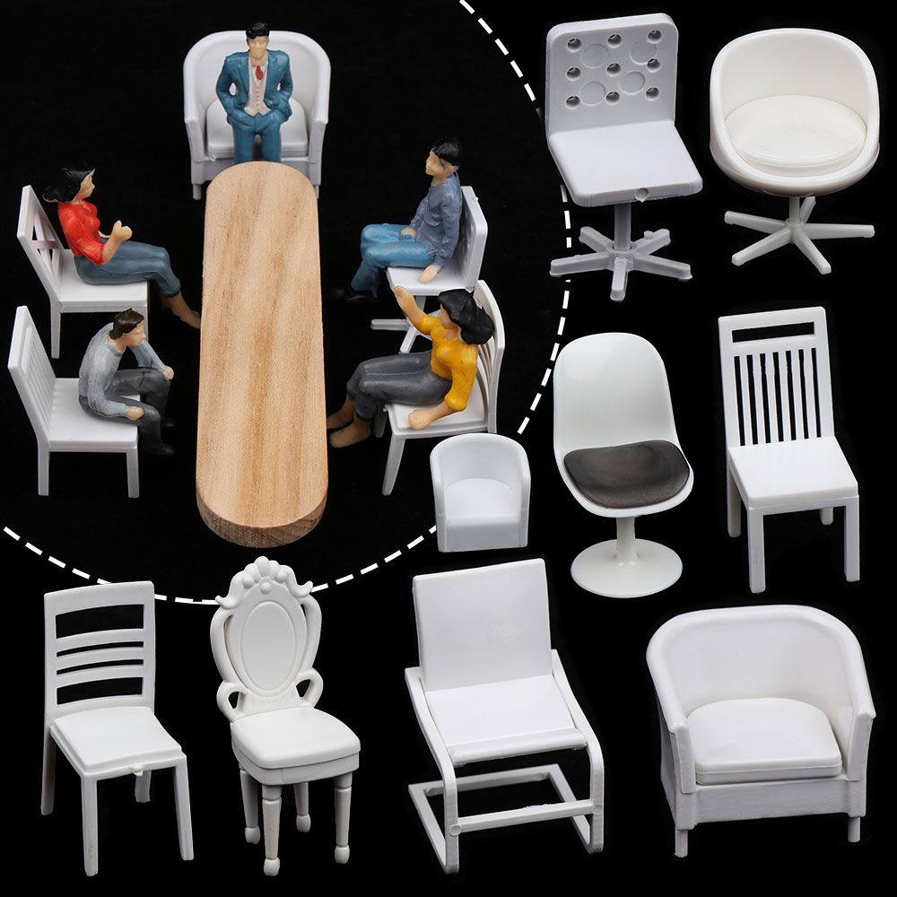 1:12 White Accessories Dollhouse Chair Sofa Miniature Table Furniture Doll House Decor Stool Model