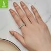 Весеннее кольцо с голубыми и зелеными цветами, ювелирное изделие из серебра 925 пробы, легкая роскошь, маленький свежий цветок.