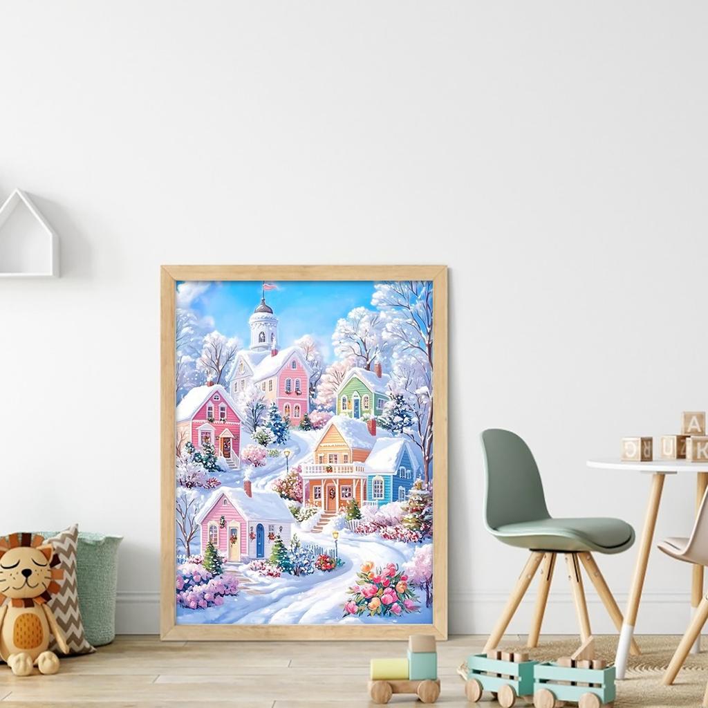 Зимняя хижина Полный 11CT DIY Набивной набор для вышивания крестом 40x55см Наборы для начинающих для вышивания для взрослых Домашний декор