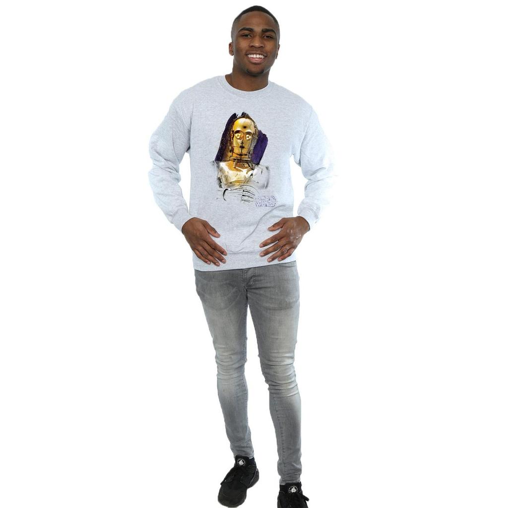 Star Wars Mens The Last Jedi C-3PO Brushed Sweatshirt