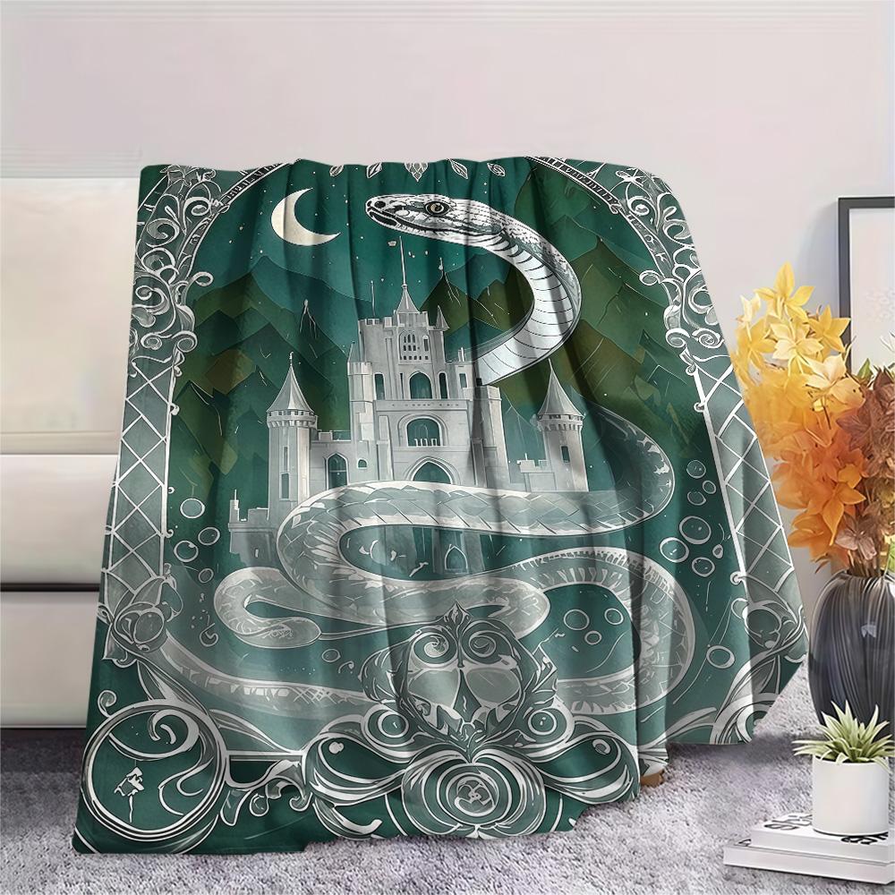 1PC Magic academy Print FlAannel Blanket, High quality Comfortable for All Seasons, Home Decor, Warmth and Comfort