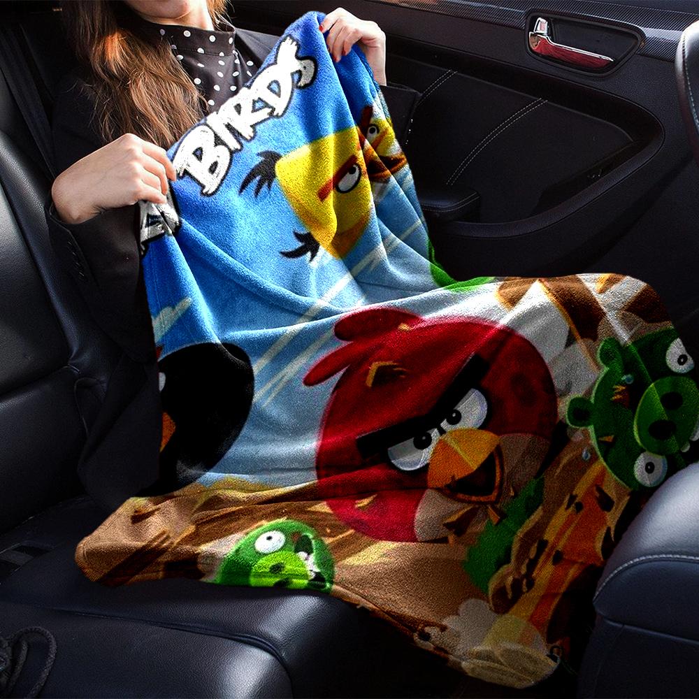Angry Birds Theme Printed Blanket - Perfect for Couch, Bed, Travel & Outdoor Use | Machine Washable, Cozy & Durable.