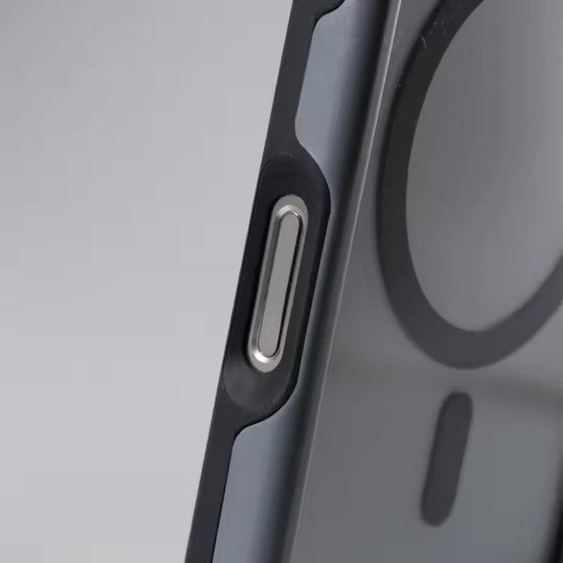 Модный противоударный магнитный чехол-бампер MagSafe для iPhone 16 16pro max 15 14 Pro 13 12 с беспроводной зарядкой, прозрачный жесткий чехол