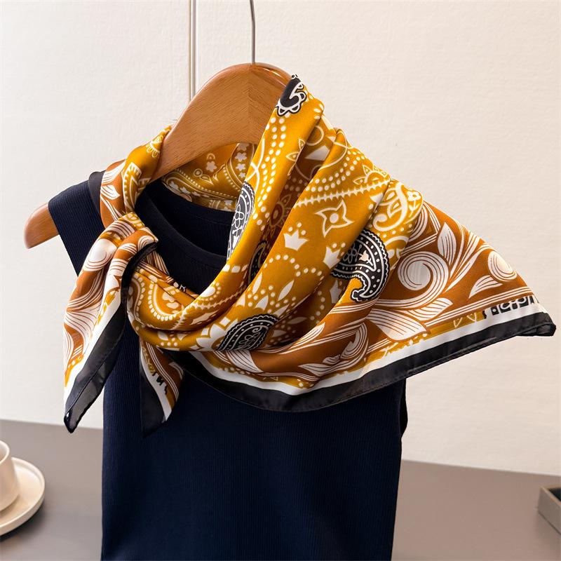 Paisley Pattern Printing Imitation Silk Scarf Square Scarf High-End Shawl Versatile Neck Small Square Scarf Headscarf Scarf