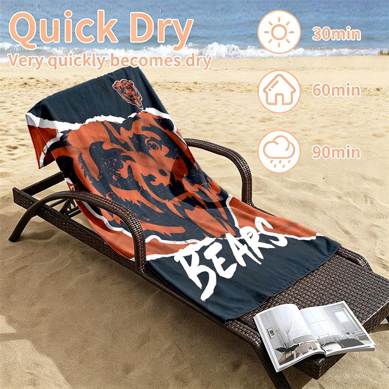 Chicago Bears Beach towels also serve as bath towels summer essential a musthave for the outdoors the beach and the pool