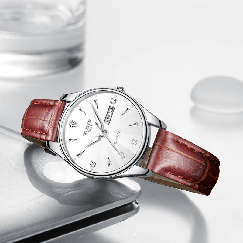 New Top Brand Casual Double Calendar Luminous Quartz Couple's Watches