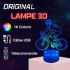 Lampe décorative LED - Cyclisme - 3D - Multicolore - Tactile - Télécommande incluse