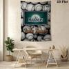 Name Custom Seattle Mariners Logo Wall Tapestry Aesthetic Wall Hanging Printed Fabric Blanket Decorative Tapestries for Bedroom Living Room Home Decor