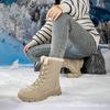 Новые зимние женские зимние бархатные утолщенные водонепроницаемые теплые хлопковые ботинки на толстой подошве для улицы, трансграничные