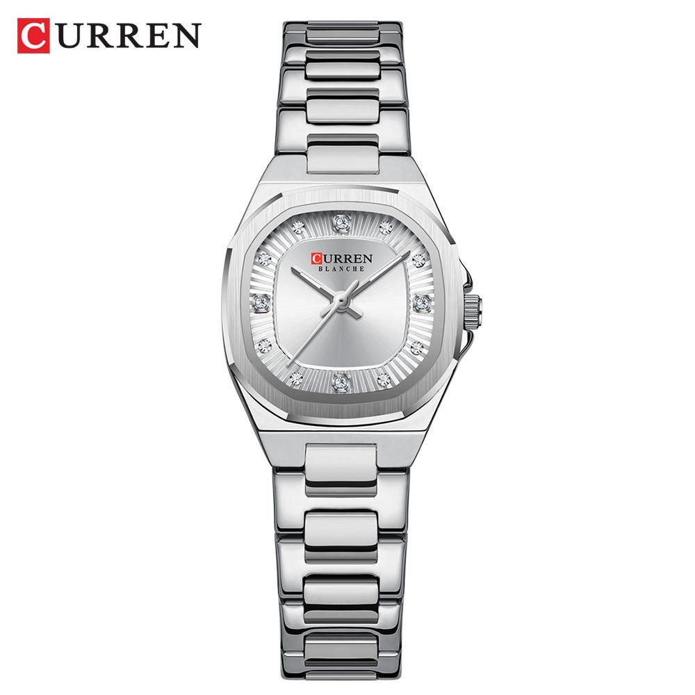 CURREN 9104 Женские кварцевые часы с браслетом из стали, повседневные, модные