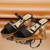 Summer Sandals Women's Open-toed Mid-heel Thick Heel Sandals Comfortable and Fashionable Sandals