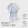 David Bella Girls' Knitted Seven Part Pants Set Summer Dress New Big Children's T-shirt Bent Knife Pants Two Piece Set