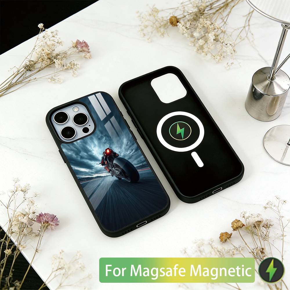 Motorbike Cool Kid Phone Case For iPhone17,16,15,14,13,12,11 Plus,Pro Magnetic For Magsafe Wireless Charging