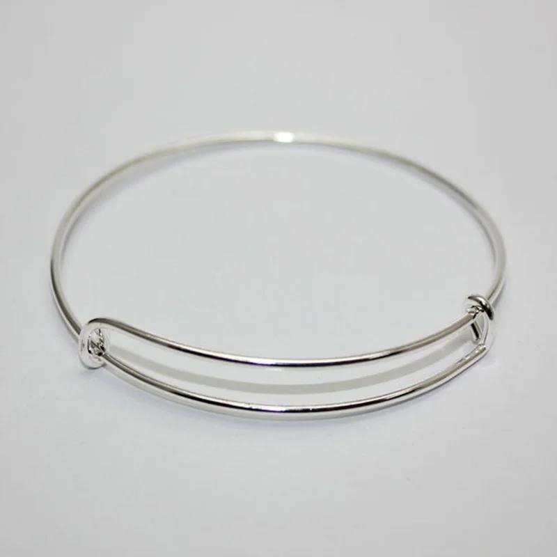 1 шт. Расширяемый браслет-бенгл, серебристый браслет с проволочной обмоткой, регулируемые браслеты, женская модная бижутерия, браслеты-бенглы