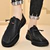 Ручная работа нитки для шитья деловых кожаных ботинок Повседневные черные балетки для вождения Прогулки Удобные мужские туфли для офицеров