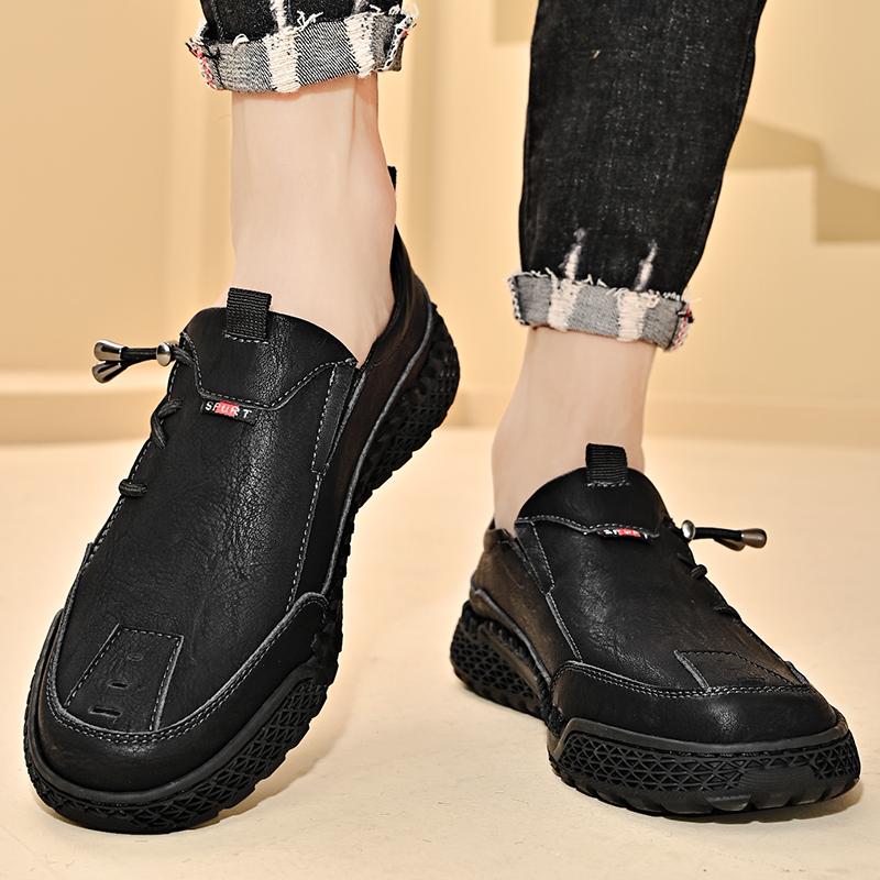 Мужская кожаная обувь, повседневная уличная обувь ручной работы