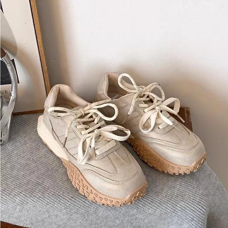 Туфли для папы на маленькой платформе в стиле ретро, женская, новинка 2025 года, весна-осень, легкая, увеличивающая рост, универсальная повседневная спортивная обувь