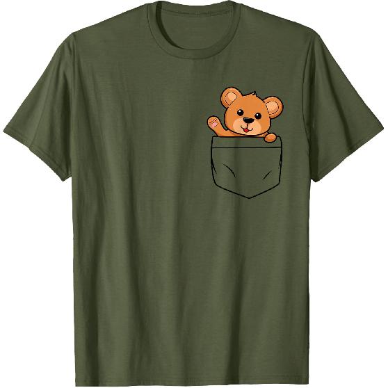 Teddy Bear in Breast Pocket Funny Cute Bears Men Women Kids T-Shirt