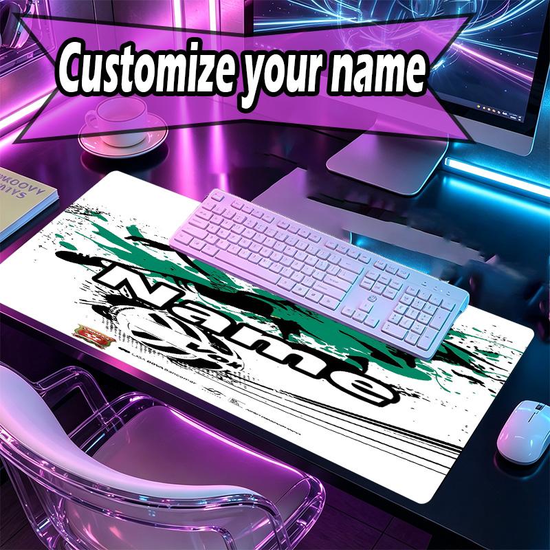 Custom Name Personalized Club Santos Laguna Pattern Mousepad, Laptop PC Desk Mat, Decorative Desk Mat for Home Keyboard Pad Gift