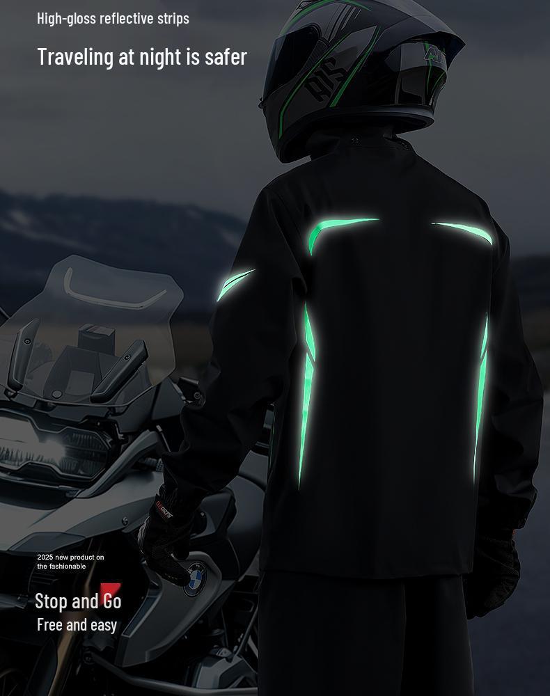 Мужской мотоциклетный дождевик и брюки - раздельный тип, штормозащитная экипировка для езды