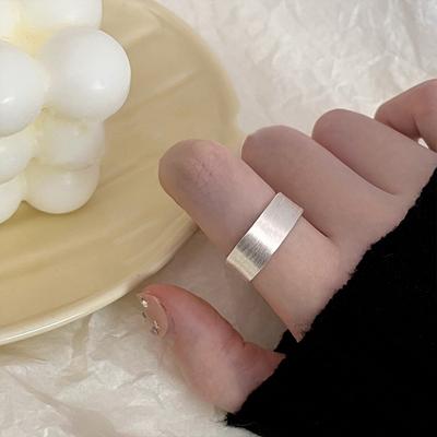 Кольцо из стерлингового серебра 925 пробы с широкой матовой поверхностью и нишевым дизайном, элегантный японский и корейский браслет