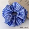 Trend Blue Striped Cloth Scrunchies Women Girls Elastic Hair Rubber Bands Accessories Tie Hair Ring Rope Headdress Headwear