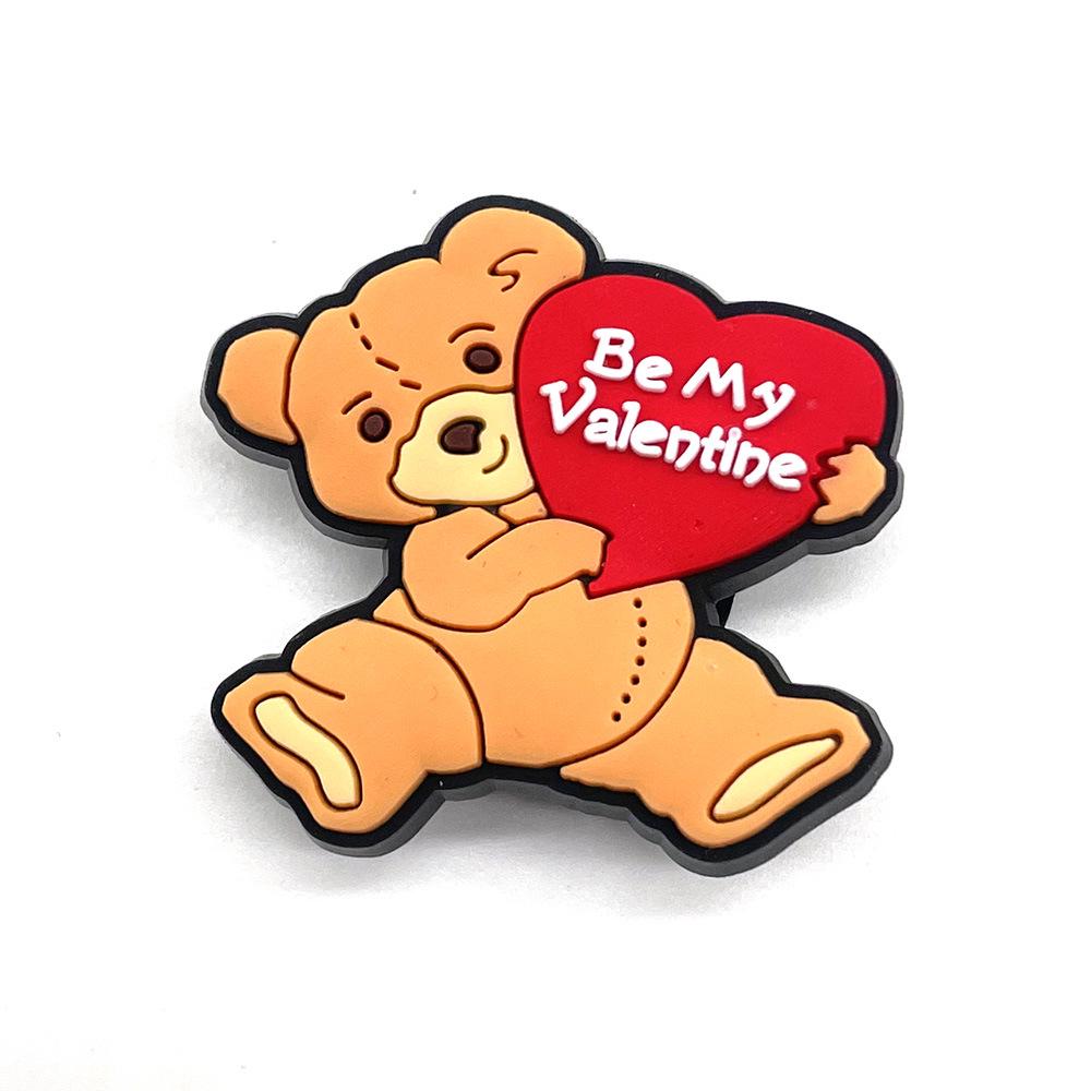 Клоги на День святого Валентина с декоративной пряжкой в виде цветка - Съемные аксессуары для западной садовой обуви